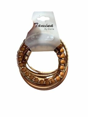 Tamina by Stella Gold and Tan Bracelet Set